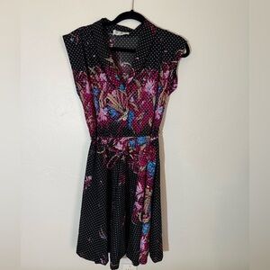 VINTAGE Floral Polka Dot Dress